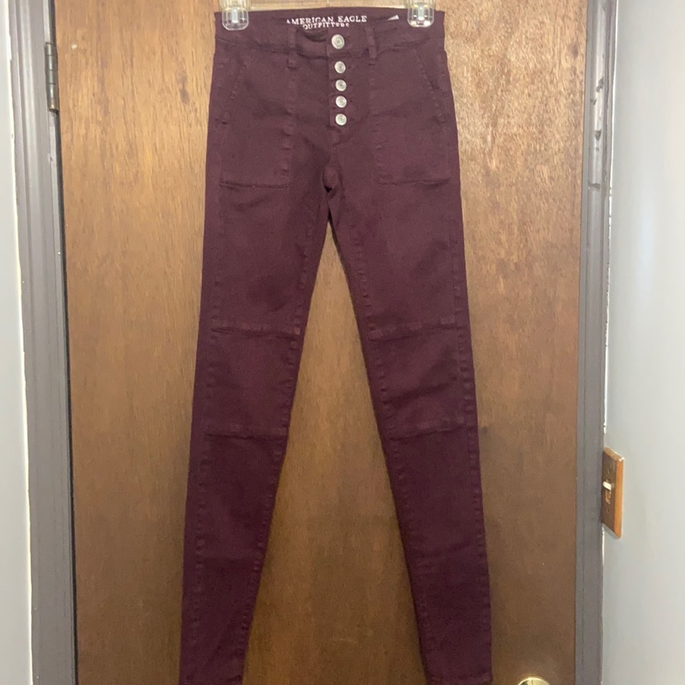 American Eagle super stretch high waisted sateen jegging size:0 long